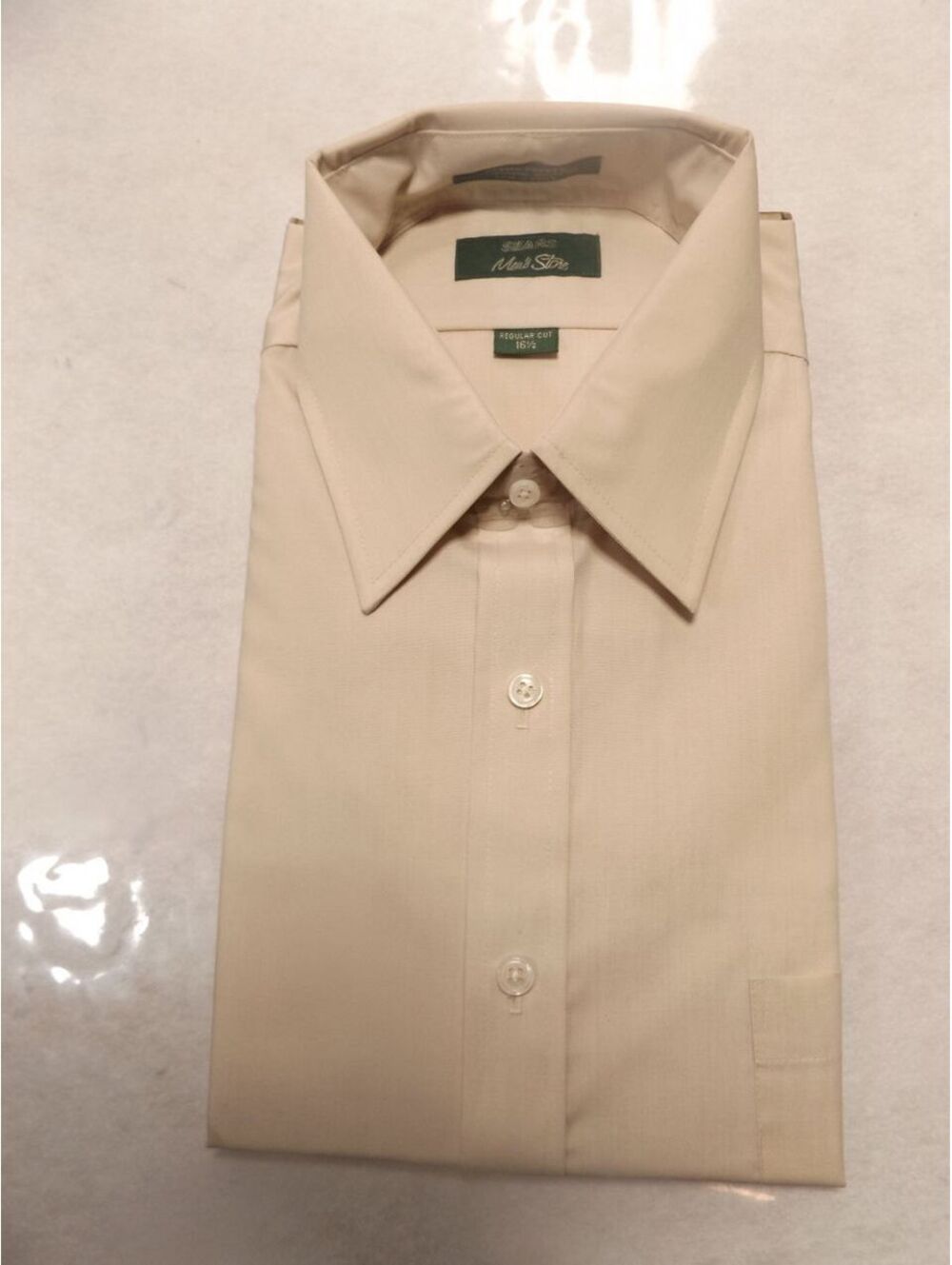 Vintage Sears Men's Store Dress Shirt Cream Size 16 1/2 Made in Korea